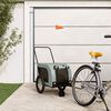 vidaXL Pet Bike Trailer Black and grey Oxford fabric Collapsible