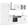 vidaXL Kitchen Cabinet Set White Engineered wood and glass 8-piece set