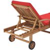 vidaXL Sunlounger Set of 2 Red Solid Teak Wood Standard