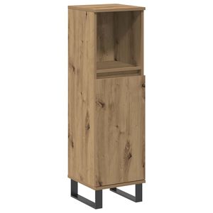 vidaXL Bathroom Cabinet Artisan Oak Engineered Wood, Iron Tall