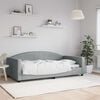 vidaXL Day Bed Light Gray Fabric (100% polyester), metal, solid wood Twin