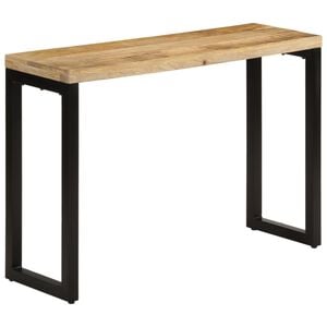vidaXL Console Table Natural wood and black Solid rough mango wood, metal