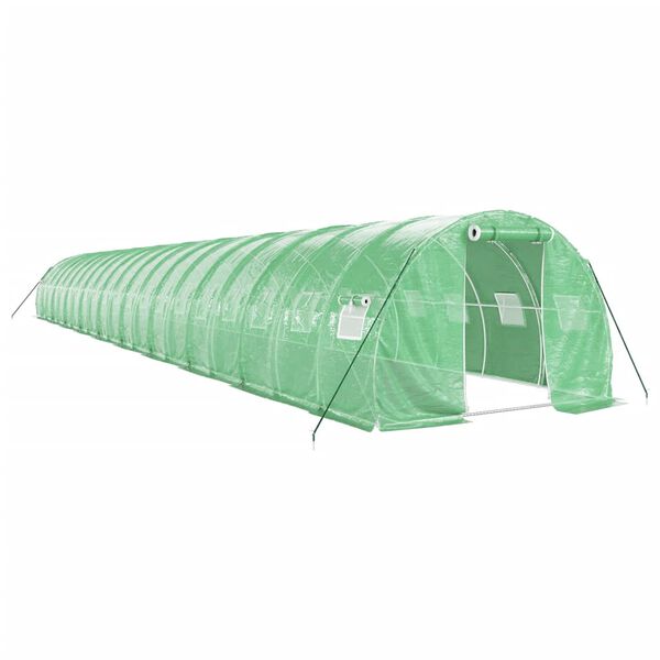 vidaXL Greenhouse Green PE (polyethylene), galvanized steel Large