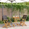 vidaXL Bistro Set Black Poly Rattan, Solid Acacia wood with an oil finish