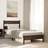 vidaXL Bed Frame Brown Oak Engineered wood and steel Twin Bed Frame