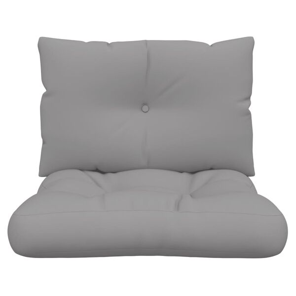 vidaXL Pallet Cushion Grey Polyester Standard Water-resistant