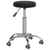 vidaXL Massage Stool Black Faux leather, chrome steel Swivel Modern