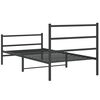 vidaXL Bed Frame Black Steel Twin Bed Frame Rectangular Modern