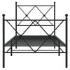 vidaXL Bed Frame Black Steel Small Single Bed Frame Rectangular