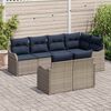vidaXL Garden Sofa Set Grey Poly Rattan