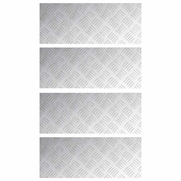 vidaXL Stair Tread Rectangular 4 pcs Silver 19.69 x 7.87 in Aluminium