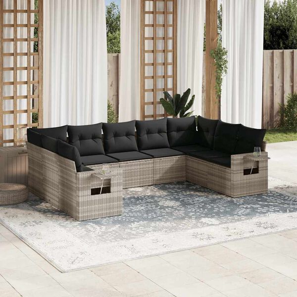 vidaXL Garden Sofa Set Light grey and dark grey