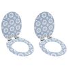 vidaXL WC Toilet Seats 2 pcs with Soft Close Lids MDF Porcelain Design (2x143934)