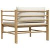 vidaXL Garden Sofa Cream White Bamboo, 100% polyester fabric