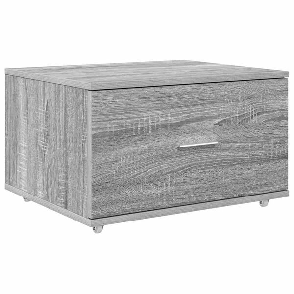 vidaXL Drawer Cabinet with Wheel Grey Sonoma 55 x 45 x 31 cm