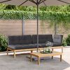 vidaXL Pallet Sofa Set Anthracite Solid Acacia wood 3 Piece Modular