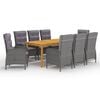 vidaXL Garden Dining Set Grey