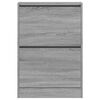 vidaXL Shoe Cabinet Gray Sonoma 23.6"x8.3"x34.4" Engineered Wood