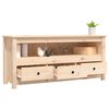 vidaXL TV Cabinet Natural wood Solid pine wood, metal Medium TV Cabinet