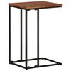 vidaXL Side Table Brown and Black Solid Acacia Wood, Powder-Coated Iron