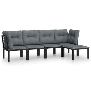vidaXL Garden Lounge Set Black and Dark Grey