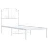 vidaXL Bed Frame White Powder-Coated Steel Twin Bed Frame Rectangular