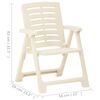 vidaXL Garden Chair Set of 4 White Plastic Foldable Garden Chair