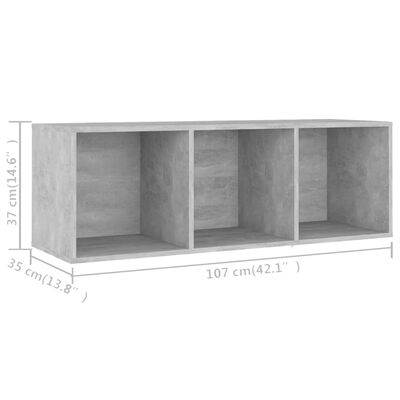 vidaXL TV Stand Concrete Gray 42.1"x13.8"x14.6" Engineered Wood