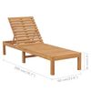 vidaXL Sun Lounger Teak Solid Teak Wood Standard Adjustable Armrests