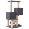 vidaXL Cat Tree Dark grey Engineered wood, plush, sisal 32.3 in