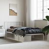 vidaXL Bed Frame White Powder-coated steel Twin Bed Frame Rectangular