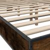 vidaXL Bed Frame Smoked Oak Engineered Wood, Metal 53x75 in Durable