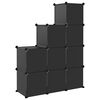 vidaXL Storage Cube Organizer Black PP Plastic, Steel Medium Lightweight