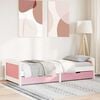 vidaXL Day Bed White and Pink Solid pine wood, engineered wood Twin