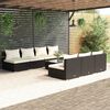 vidaXL Garden Lounge Set Black, Cream