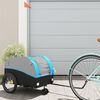 vidaXL Bike Trailer Black and Blue 66.1 lb Iron