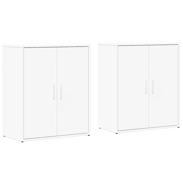 vidaXL Sideboards 2 pcs White 23.6"x12.2"x27.6" Engineered Wood