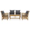 vidaXL Garden Lounge Set Dark grey, Natural wood Solid Acacia Wood Medium