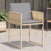 vidaXL Patio Chair Mix Beige PE Rattan and Powder-Coated Steel Standard