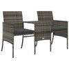vidaXL Patio Sofa Set Grey PE rattan 2 Seater Removable Covers
