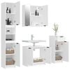 vidaXL Bathroom Furniture Set White Engineered wood, glass Tall