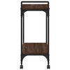 vidaXL Kitchen Trolley Brown Oak 23.8"x12.2"x28.5" Engineered Wood