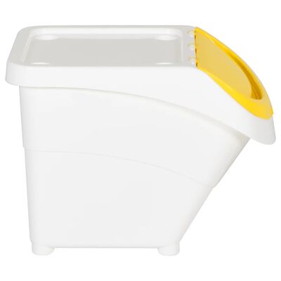 vidaXL Stackable Waste Bins with Lids 3 pcs White PP 20.6 gal