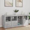 vidaXL Sideboard Concrete Grey Engineered Wood, Glass Large Sideboard