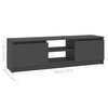 vidaXL TV Cabinet Grey Engineered wood, MDF Medium TV Cabinet