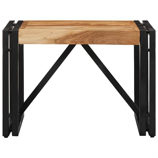 vidaXL Coffee Table Natural Wood Solid Acacia Wood 19.7x19.7x13.8 in