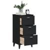 vidaXL Bedside Table Black Engineered wood, plastic Compact