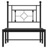 vidaXL Bed Frame Black Powder-Coated Steel Twin Bed Frame Rectangular