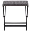 vidaXL Stool Brown PE rattan, Powder-coated steel Compact Foldable