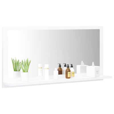 vidaXL Bathroom Mirror White 31.5"x4.1"x14.6" Engineered Wood